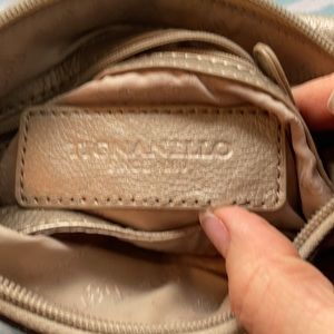 Tignanello Real Pebbled Leather Crossbody purse in a tan/gold/taupe colour - Etc